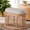 Bali & Pari Ladonna Bohemian Natural Rattan Ottoman Footstool 244-13667-ZORO - alternate 4